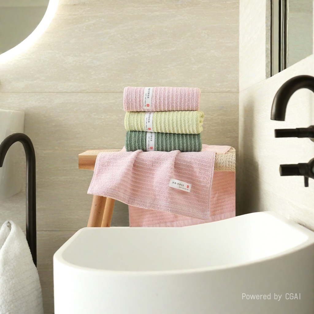Pure cotton towels are soft, highly absorbent and do not shed fibers. They are suitable as gifts for household face washing and bathing details Picture