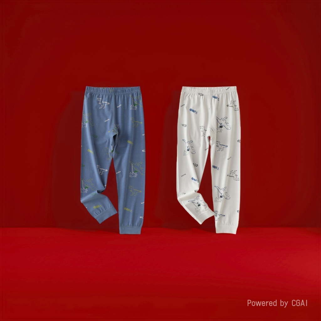 童装/睡衣拉架棉/宝宝睡衣/儿童莫代尔棉家居服/婴幼儿衣服分体白底实物图