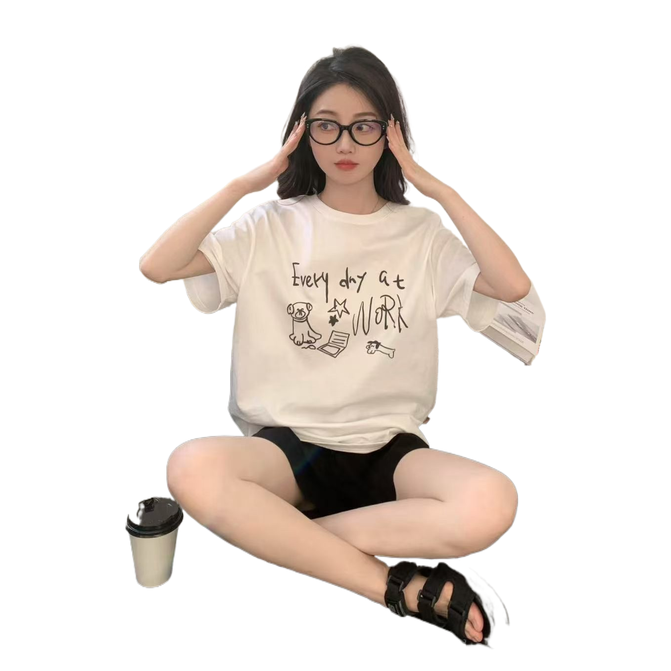 纯棉长袖女打底衫白色短袖女式T恤尾货