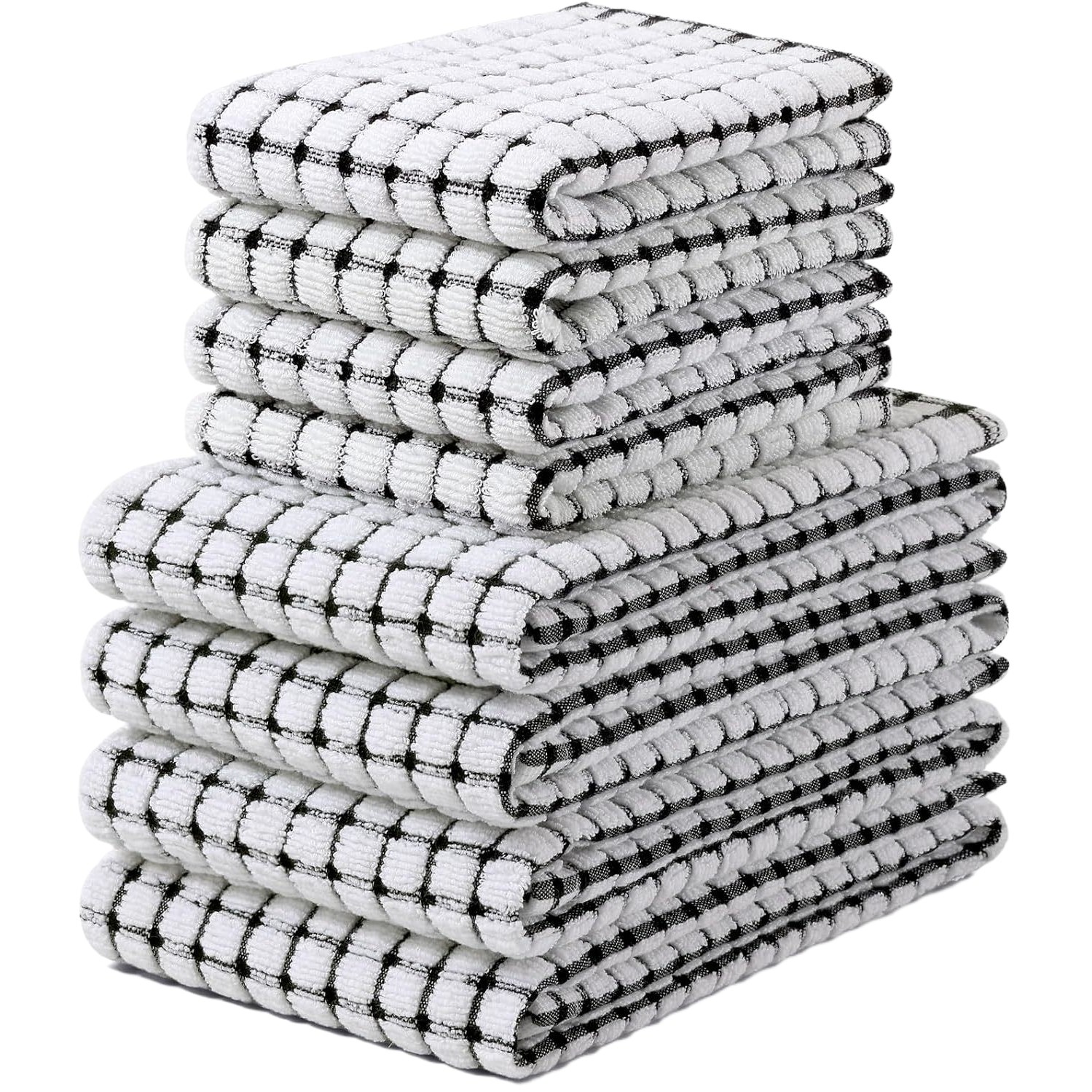 The Japanese Imabari all-cotton black and white checkered bath towel is 100% pure cotton, soft and has good water absorption