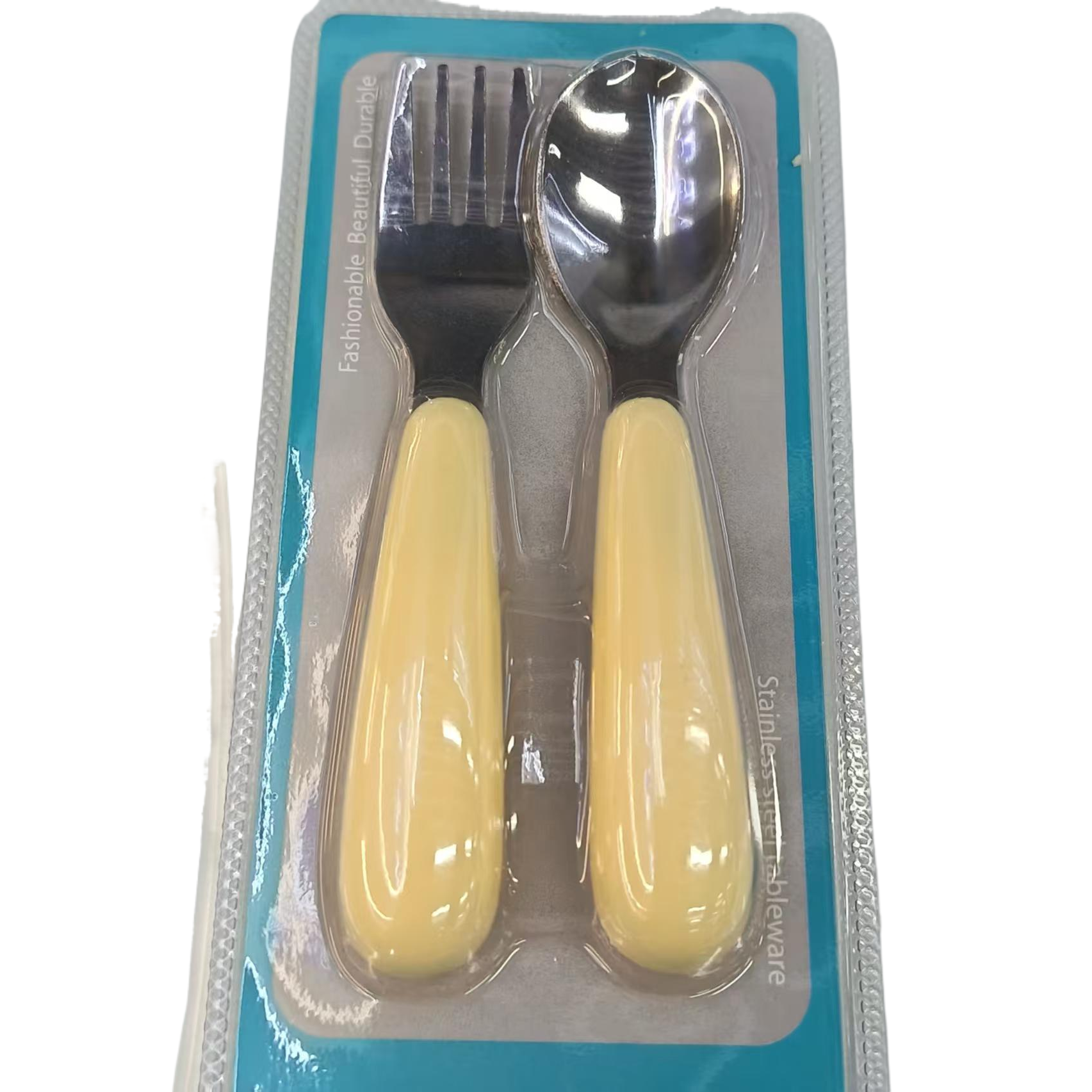 Silver Dragon Egg Yellow handle stainless steel tableware, 12 pieces of Western knives, forks and spoons, cross-border best-selling special tableware Item Picture