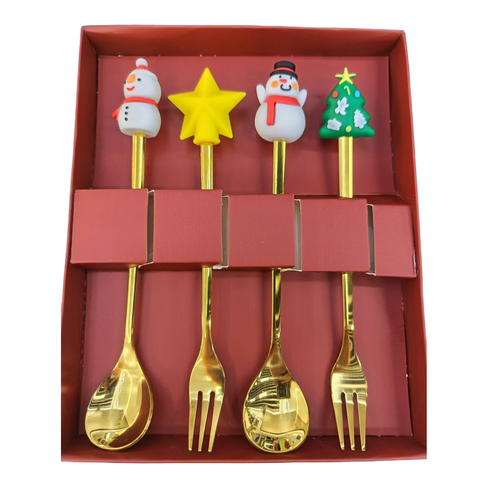 "Gilded Ritual Praise · Banquet Encounter Treasure Collection" Golden Christmas Spoon and Fork Gift Box: Engraved with the festival Aesthetics in the Name of tableware [Ritual Aesthetics · A Table Art Piece that Captures Your Heart at First Sight] 🔸 "craftsmanship gold. Item Picture