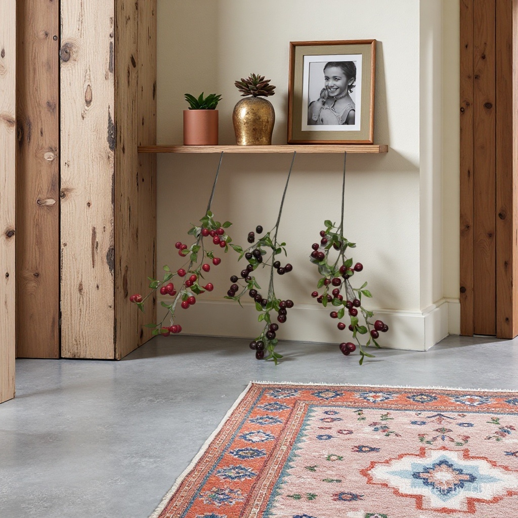 圣诞山楂3色圣诞树壁挂倒挂树跨境松针场景布置门挂饰墙上圣诞树藤条门挂套装095113186