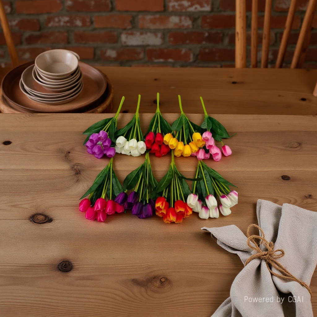 彩色郁金香花束夏威夷花环鲜花插花泥永生花绣球花艺制品