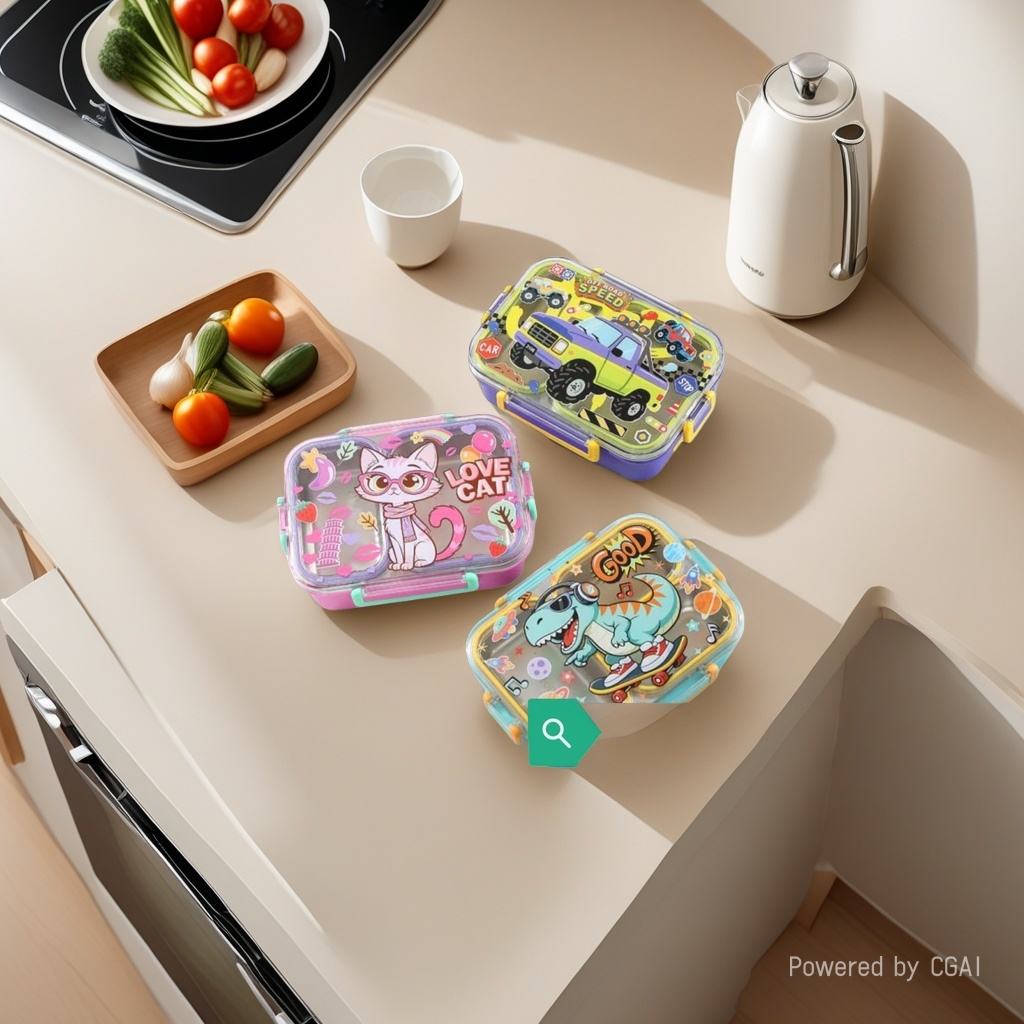 义乌好货上班族学生分隔型便当盒食堂带餐具盒餐具盒饭盒套装外贸跨境日用百货095511128