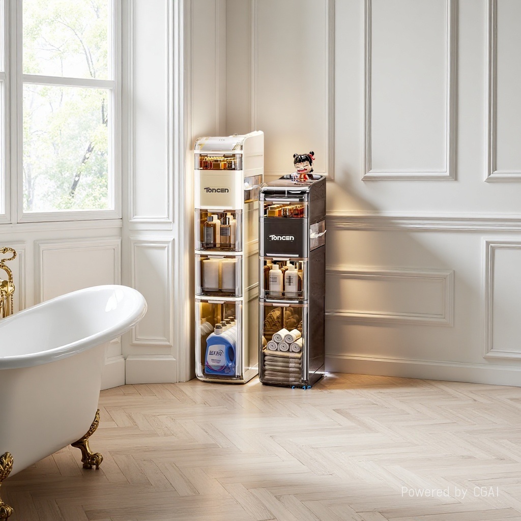Storage cabinet, stacked storage cabinet, bedside table, storage cabinet, bucket cabinet, multi-functional, large-capacity, medium-sized, five-layer Application Scenario