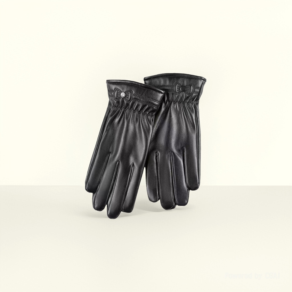 Creative leather gloves, adult outdoor heat-insulating gloves, cartoon design, anti-slip and wear-resistant details Picture