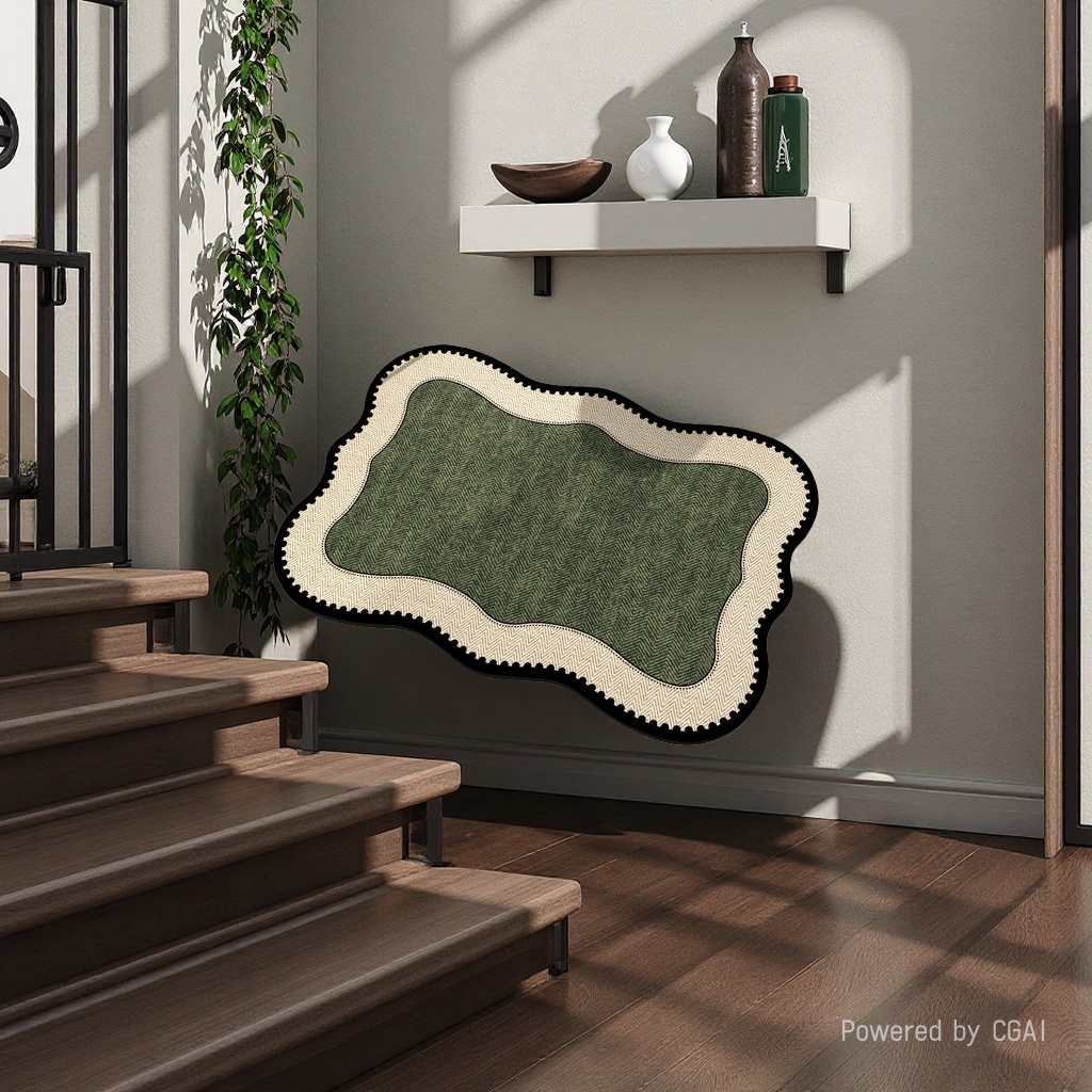 French retro bathroom floor mat, anti-slip mat at the bathroom door, household water-absorbing quick-drying foot mat, diatom mud floor mat Application Scenario