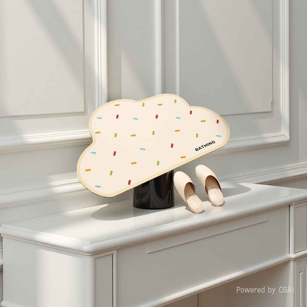 Cloud-shaped bathroom floor mat, children's pet foot mat, bathtub mat and carpet set details Picture
