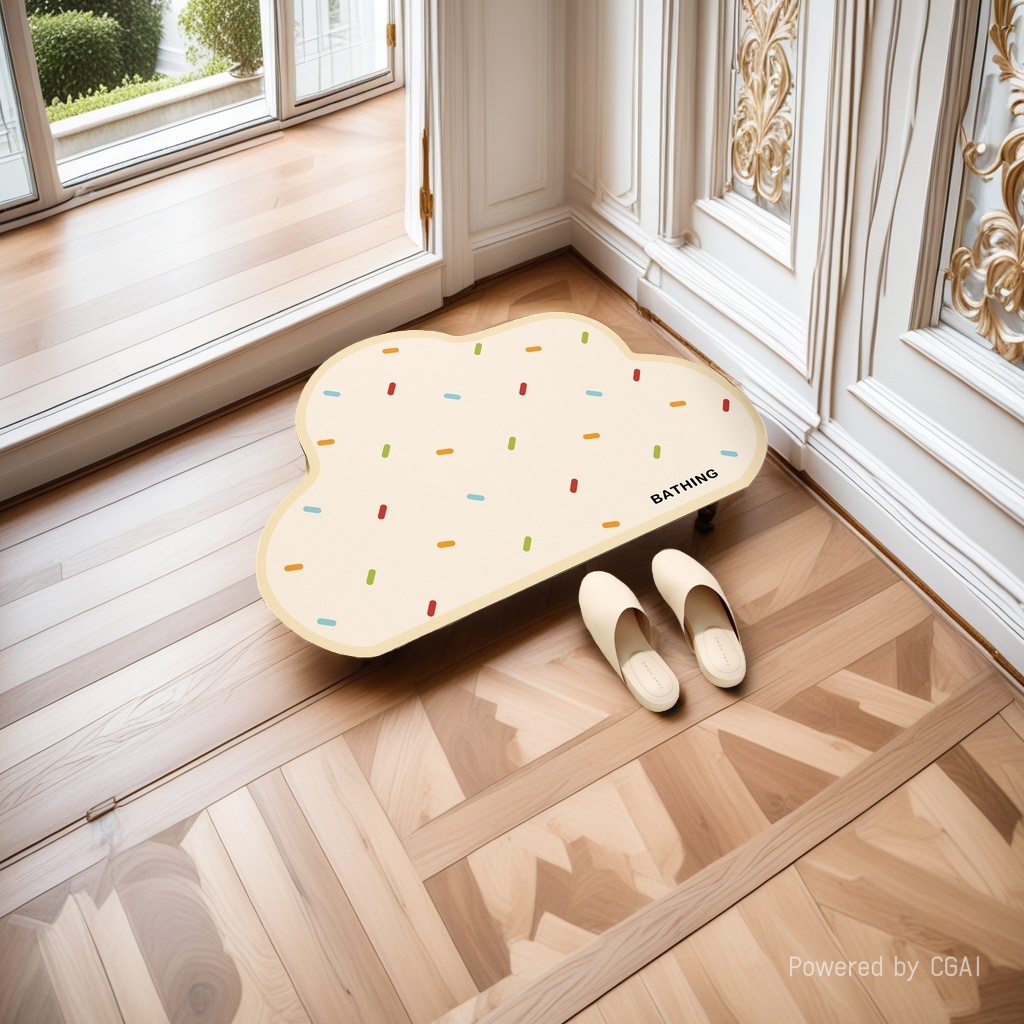 Cloud-shaped bathroom floor mat, children's pet foot mat, bathtub mat and carpet set Specification image