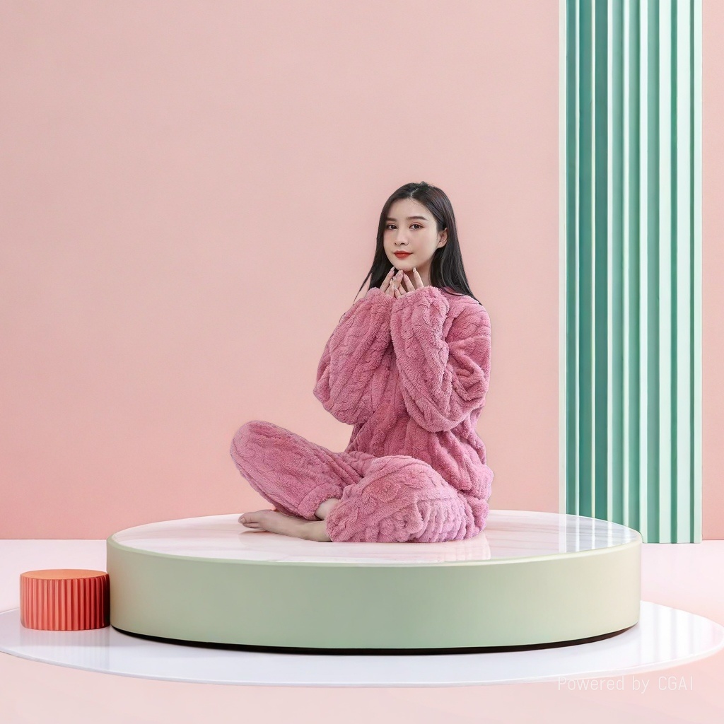 女士家居服实物图