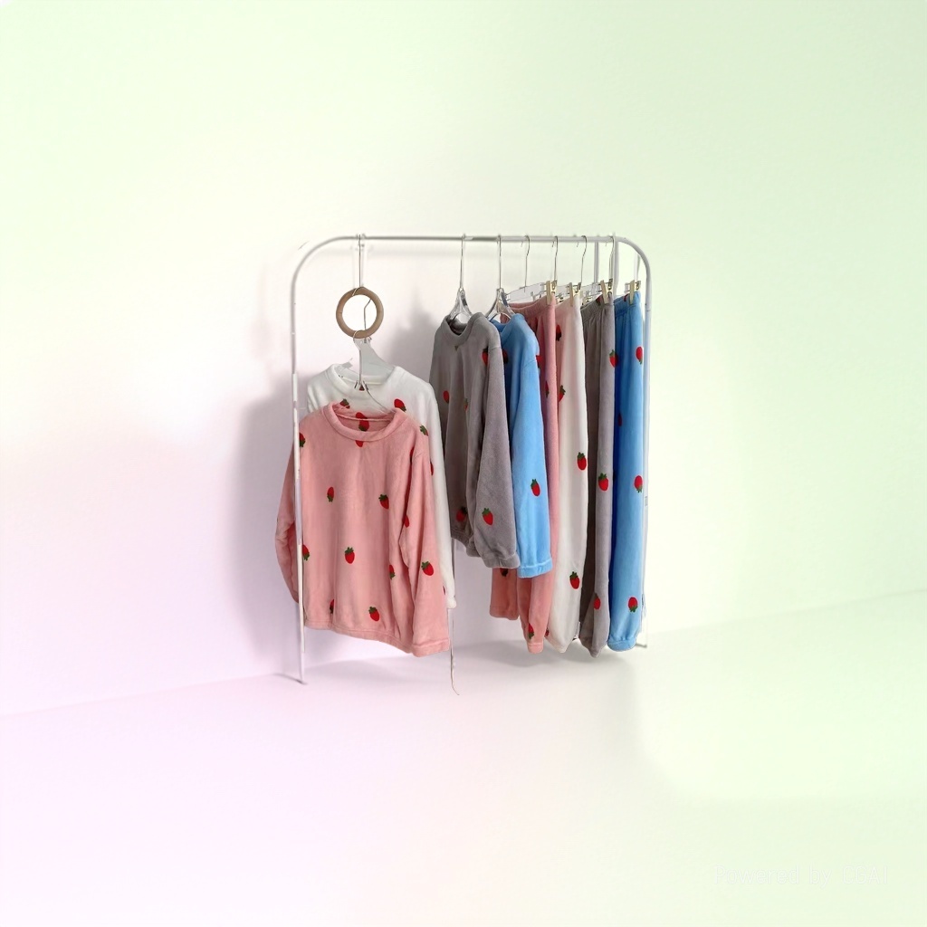 童趣草莓睡衣套装宝宝分体儿童莫代尔棉家居服睡衣拉架棉