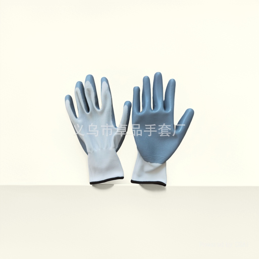 Labor protection gloves with rubber coating, nitrile impregnated rubber, nylon wear-resistant industrial protective gloves, nitrile oil-resistant and anti-slip latex Specification image