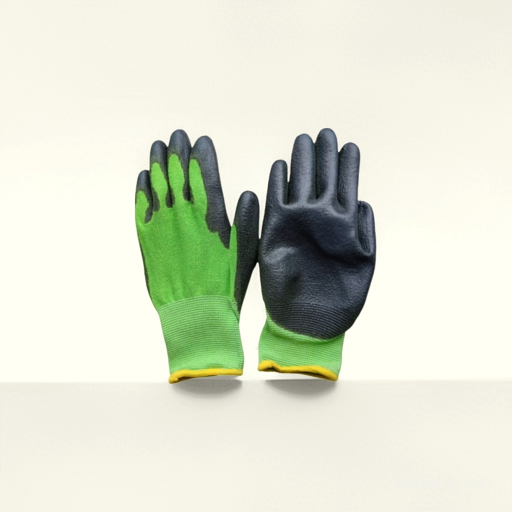 Bamboo fiber impregnated black PU garden work gloves for men and women, universal fishing and labor protection work gloves details Picture