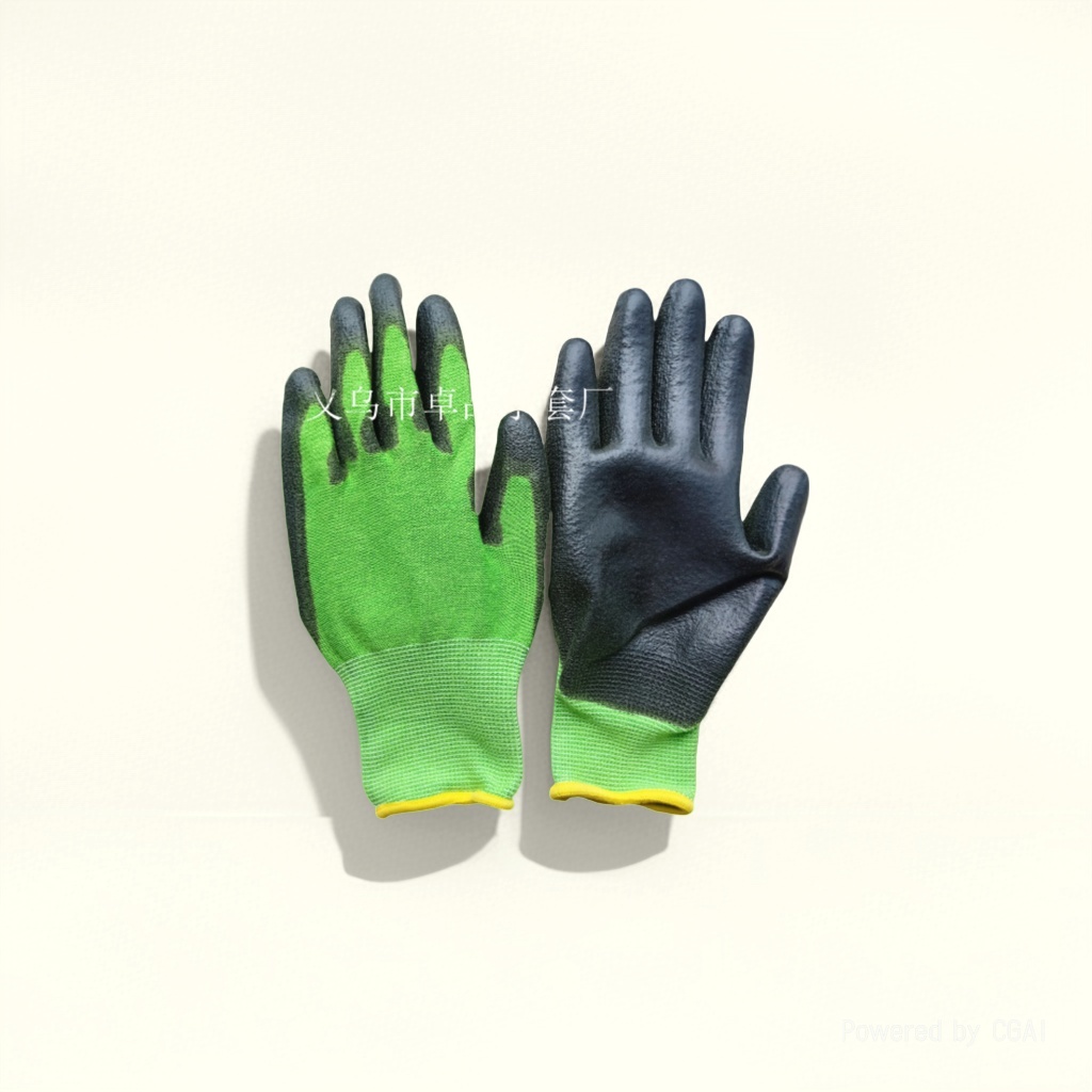 Bamboo fiber impregnated black PU garden work gloves for men and women, universal fishing and labor protection work gloves Specification image