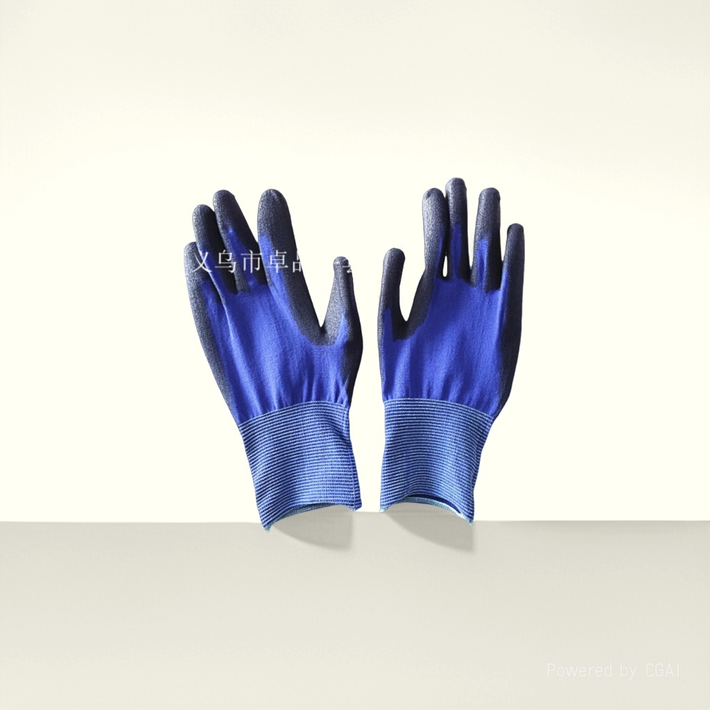 Factory direct sales 18-needle nylon PU coated palm gloves, ultra-thin, soft and anti-static gloves details Picture