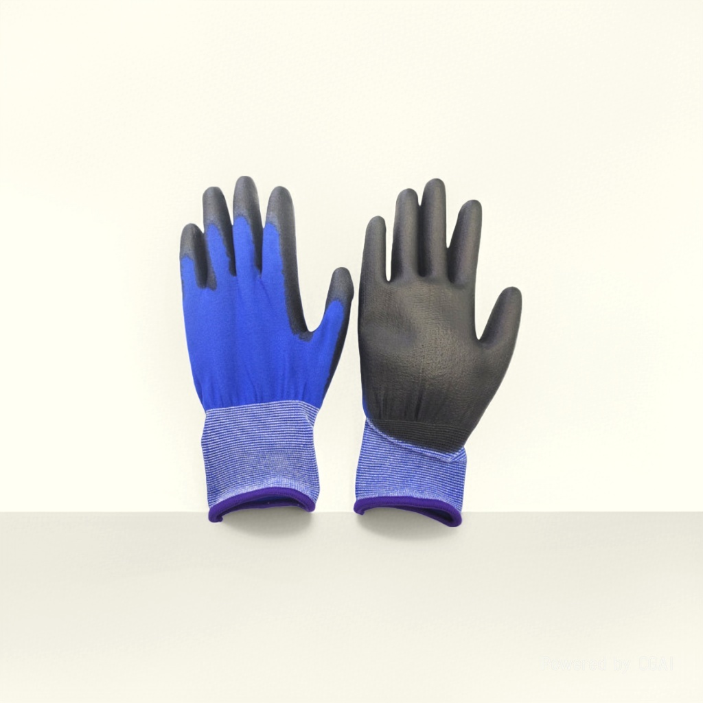 Factory direct sales 18-needle nylon PU coated palm gloves, ultra-thin, soft and anti-static gloves Specification image