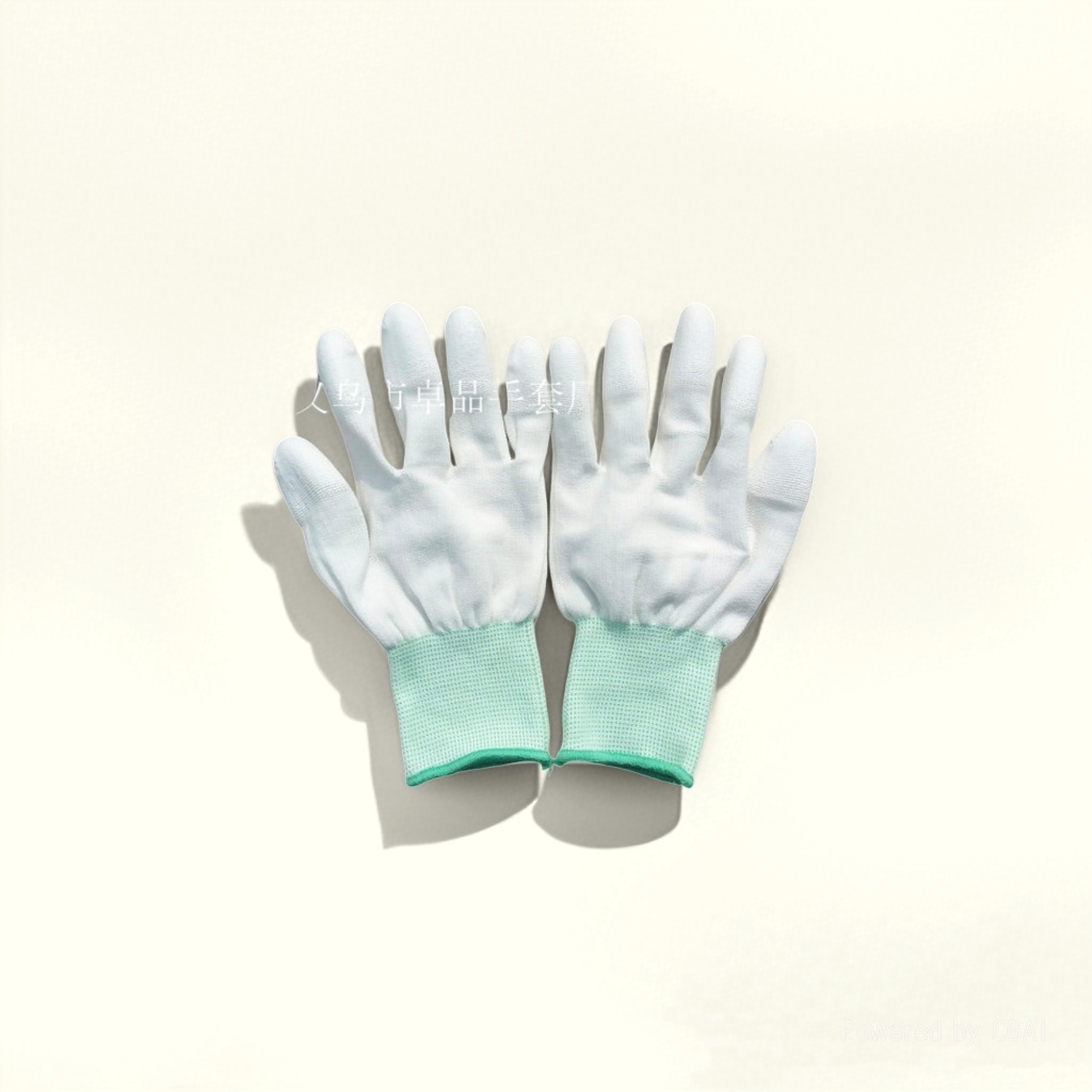 13-needle polyester PU coated finger gloves and five-fingered nylon PU anti-static work gloves are available in stock at 144240377 Specification image