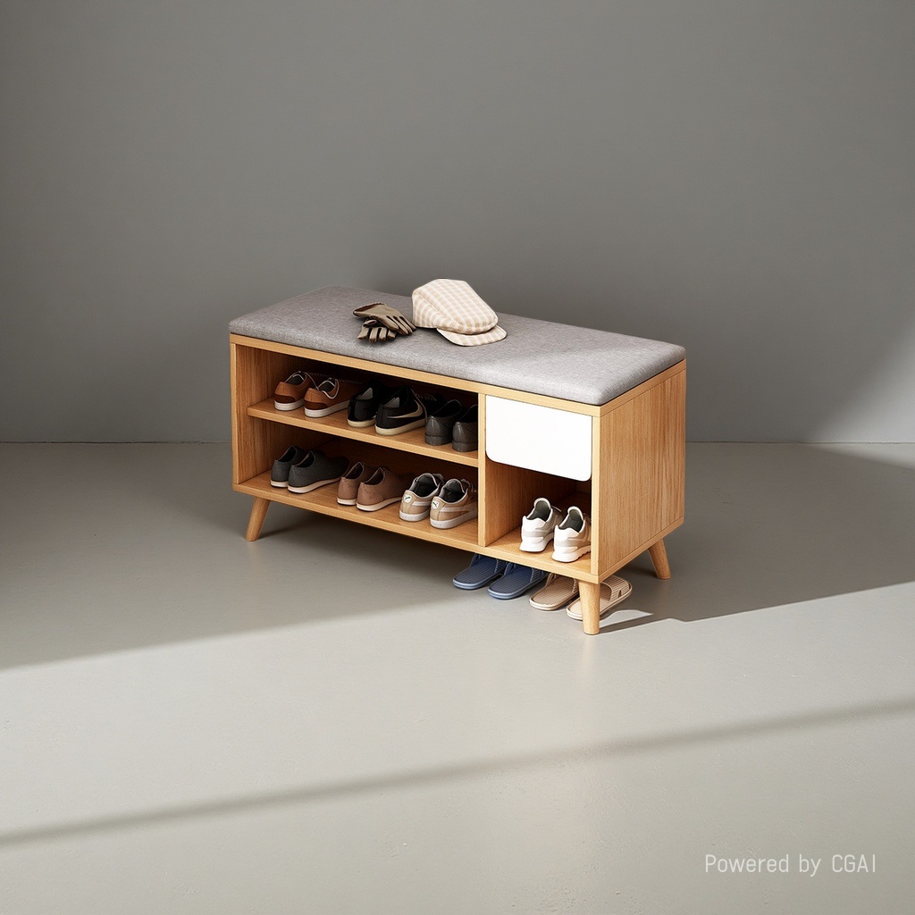 鞋柜/收纳盒/玄关斜插式鞋柜/实木鞋柜/双开门储物柜细节图