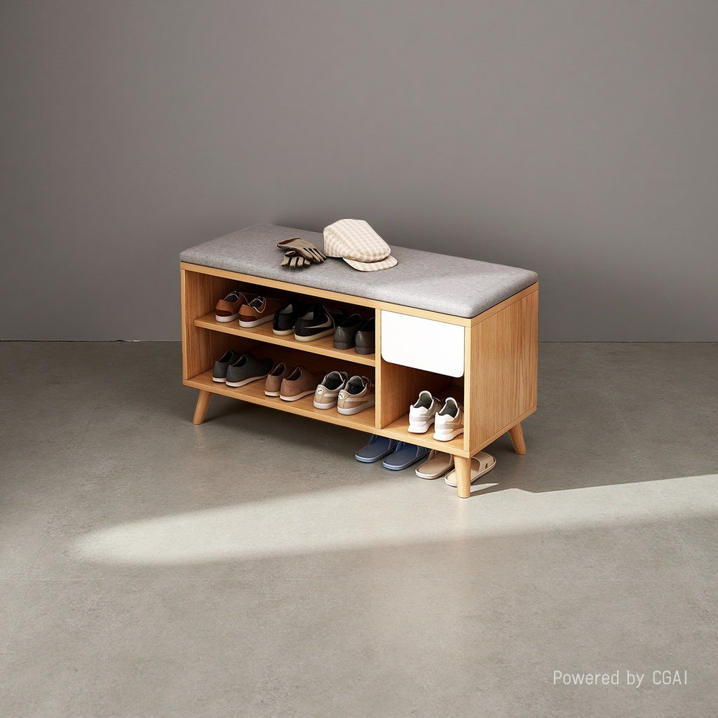 鞋柜/收纳盒/玄关斜插式鞋柜/实木鞋柜/双开门储物柜产品图