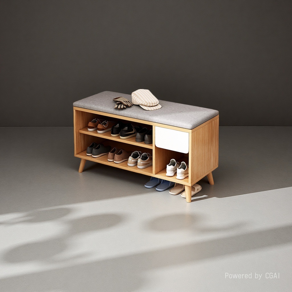 实木双开门玄关斜插式鞋柜收纳盒储物柜120cm