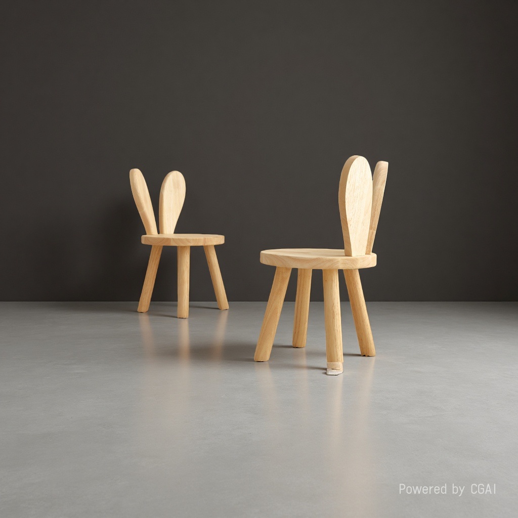 木质兔子造型椅子 沐浴椅凳榻 休闲坐椅家用