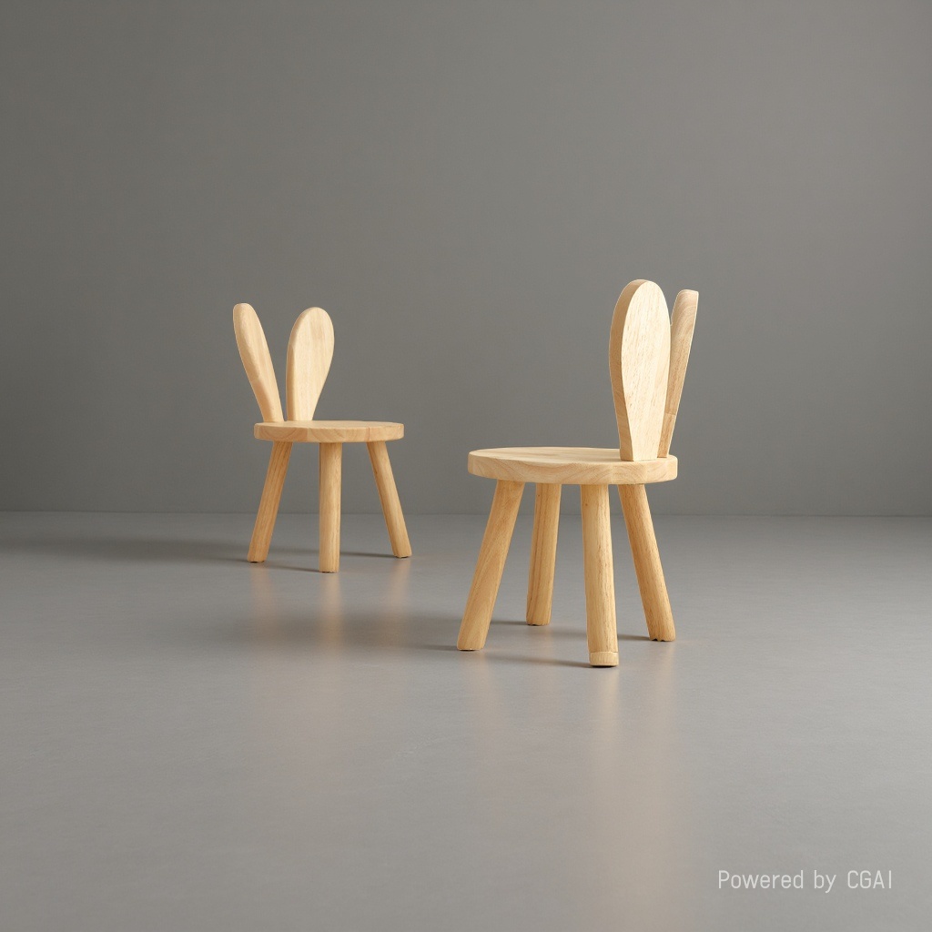 木质兔子造型椅子 沐浴椅凳榻 休闲坐椅家用细节图