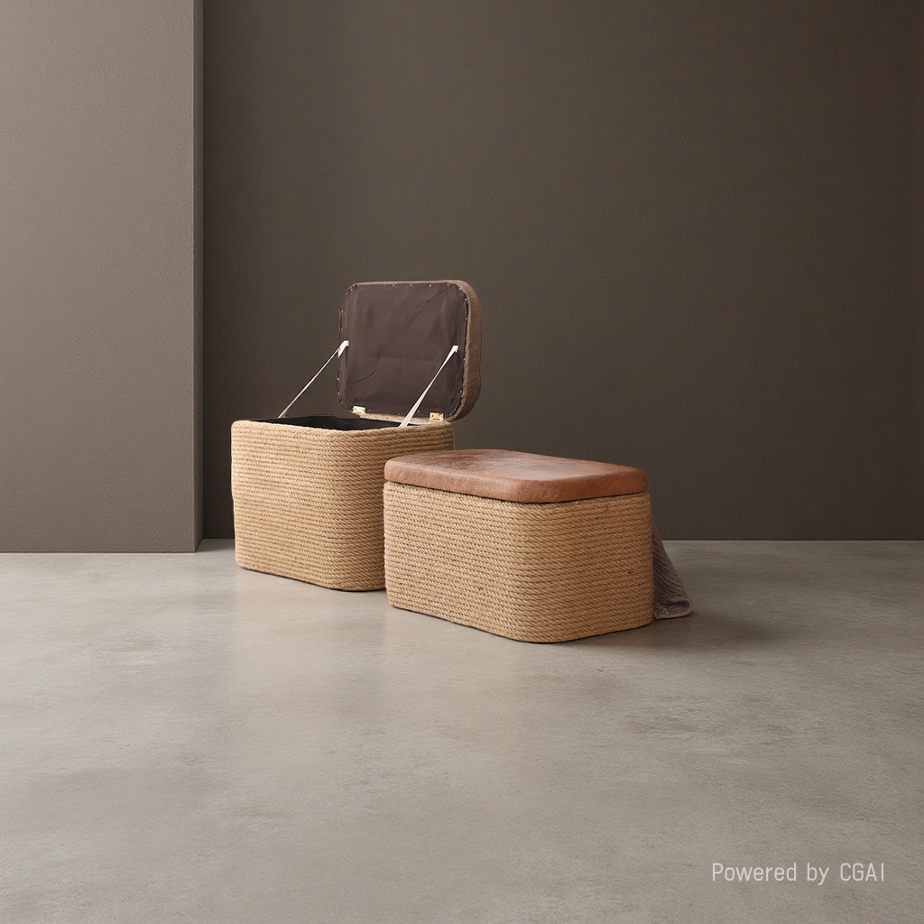 编织储物凳换鞋凳铁艺高脚收纳桌居家鞋柜一体香水架