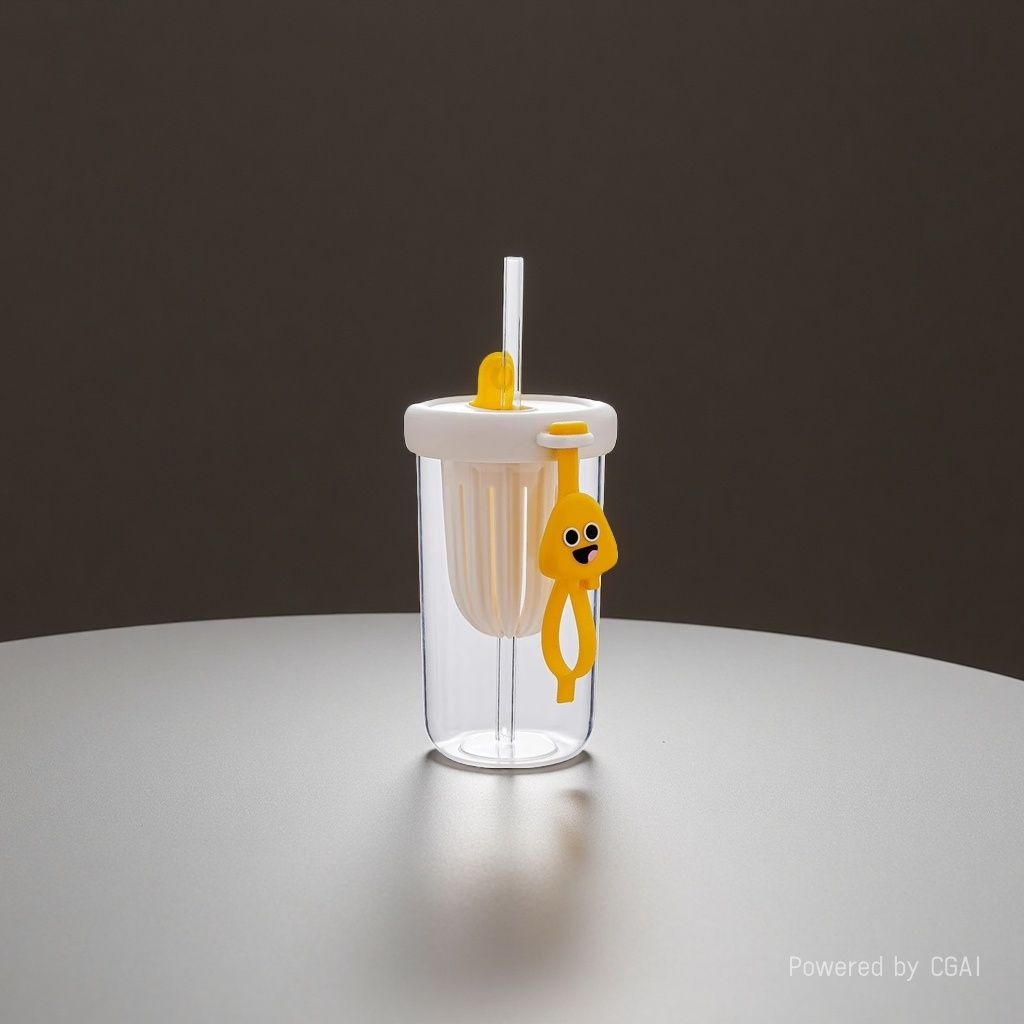 太阳浮雕带把玻璃水杯保温玻璃杯180ml 玻璃材质清新设计