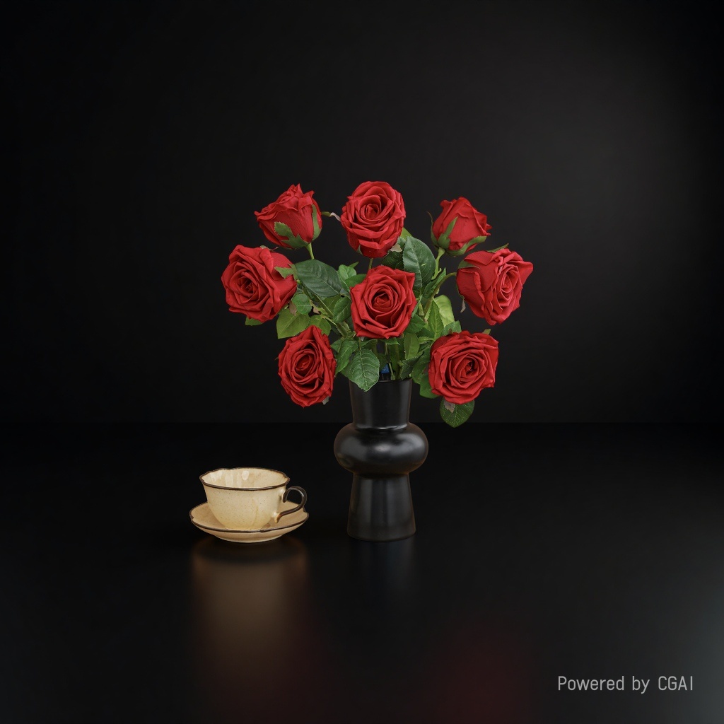 仿真花/手工编织仿玫瑰花/玫瑰仿真/串花藤吊/礼品仿真花产品图