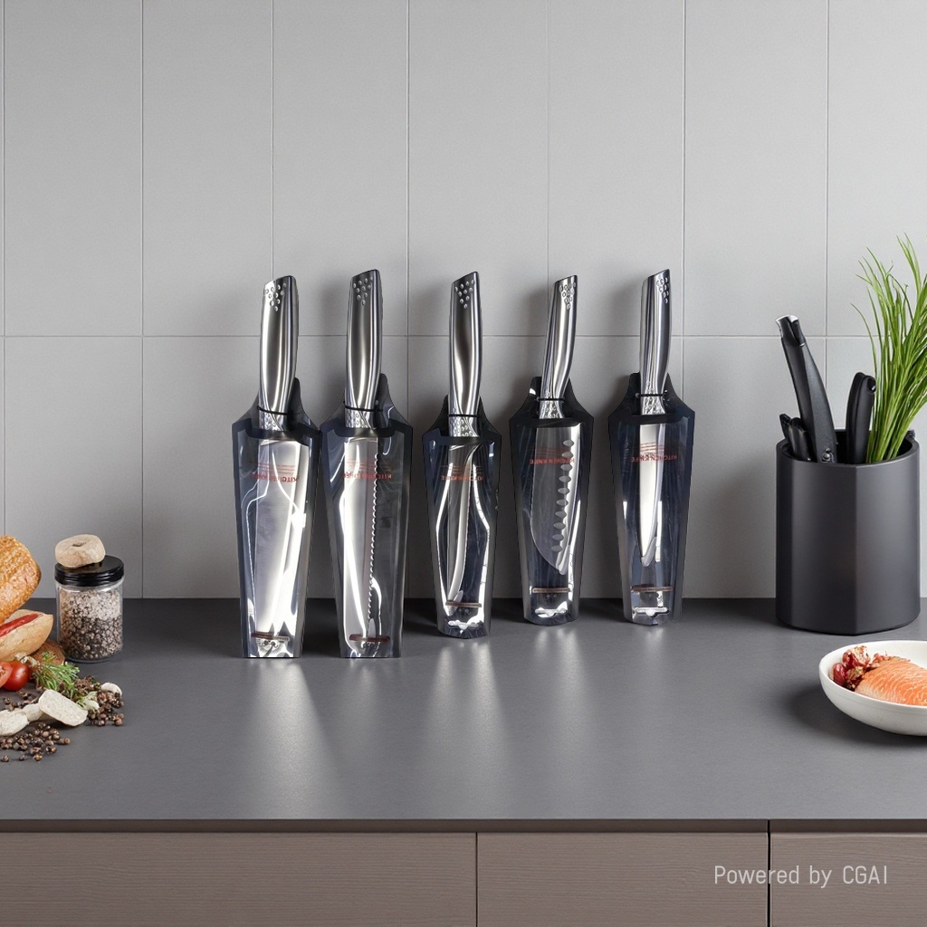 "Fengcang Craftsmanship · Culinary Enjoyment of Natural Perfection" High-end Knife Five-piece Set: With this set in hand, unlock all the highlights in your kitchen Specification image
