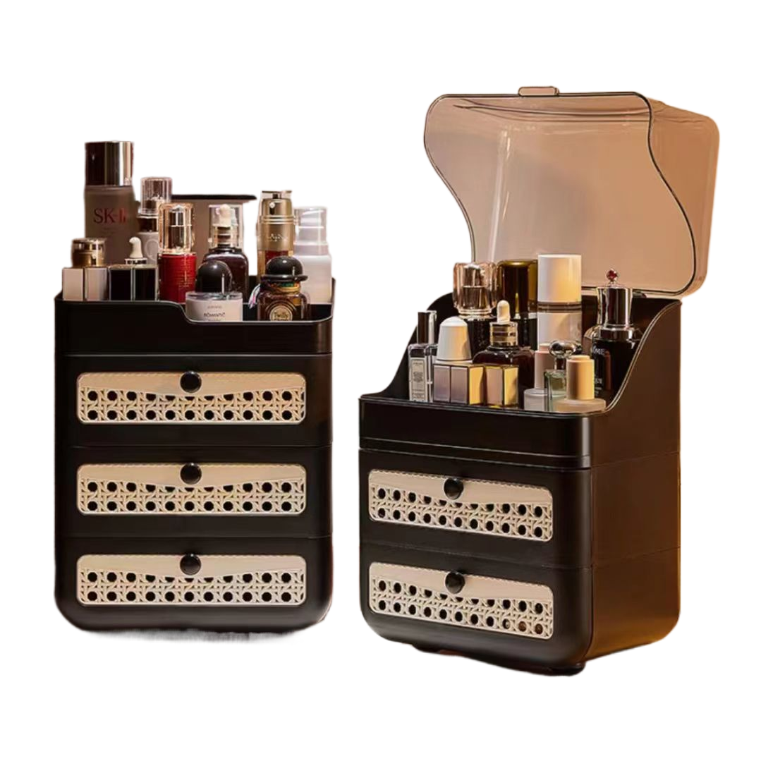 Cosmetic storage box desktop storage box multi-layer partition dust-proof 228 three-layer Item Picture