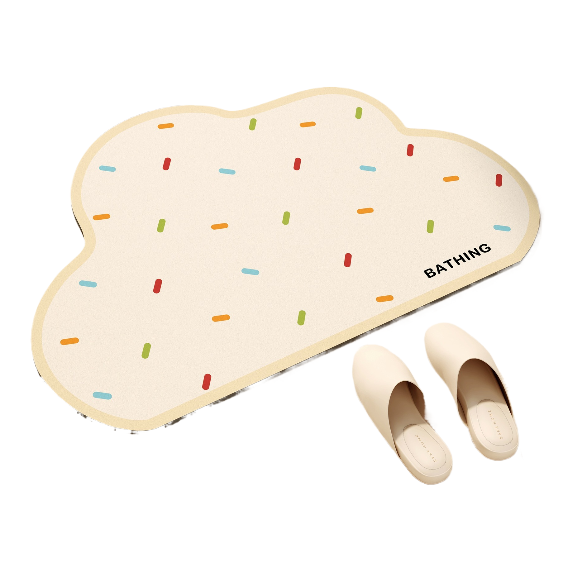Cloud-shaped bathroom floor mat, children's pet foot mat, bathtub mat and carpet set Item Picture