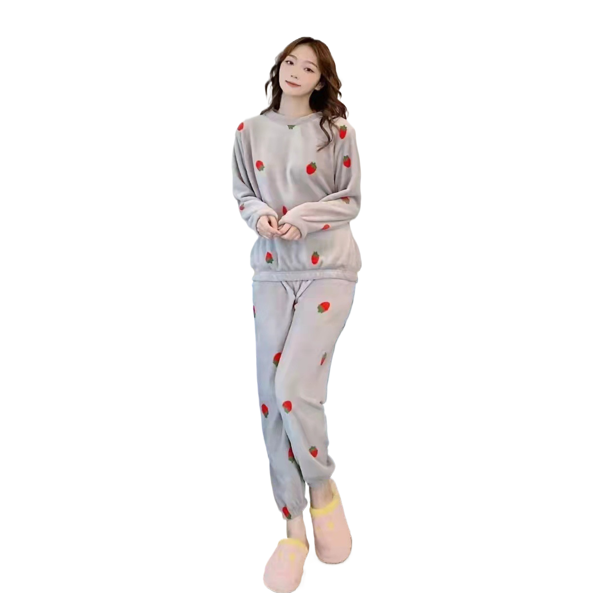 童装/睡衣拉架棉/宝宝睡衣/儿童莫代尔棉家居服/婴幼儿衣服分体白底实物图