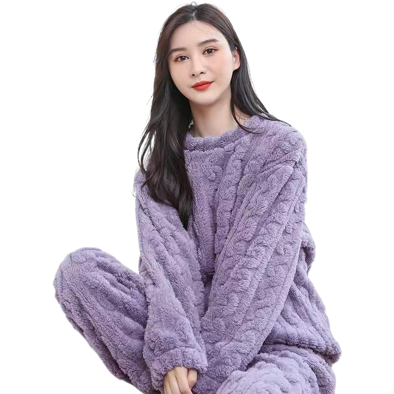 睡衣/家居服/女士睡衣/法兰绒睡衣/真丝睡衣白底实物图