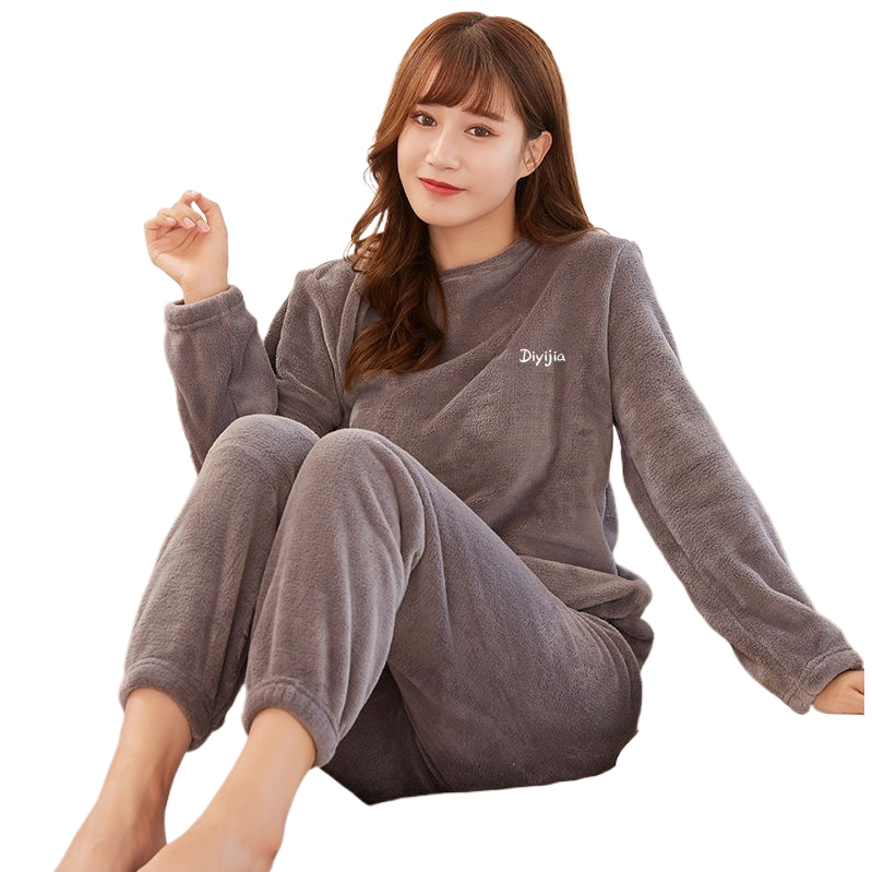 睡衣/家居服/女士睡衣/法兰绒睡衣/真丝睡衣白底实物图