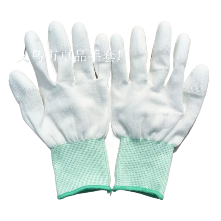 13-needle polyester PU coated finger gloves and five-fingered nylon PU anti-static work gloves are available in stock at 144240377 Item Picture