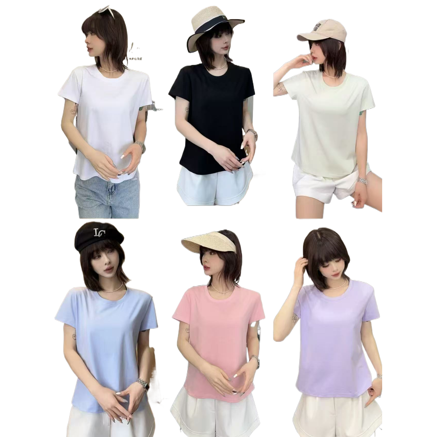 وقمصان الخيزران المثلج الخمير 5813 ذات الأكمام القصيرة (T-5813)، ذات ألوان مختلفة Item Picture