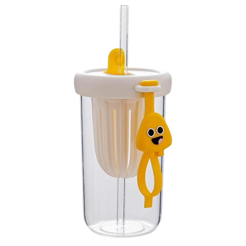 杯子/玻璃杯/带把玻璃水杯/太阳浮雕杯子/玻璃保温瓶白底实物图