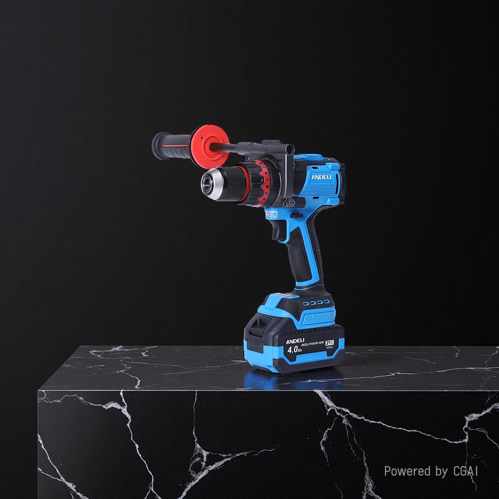 ANDELI 21V brushless lithium battery impact drill, high-power rechargeable hand drill, industrial-grade power tool details Picture