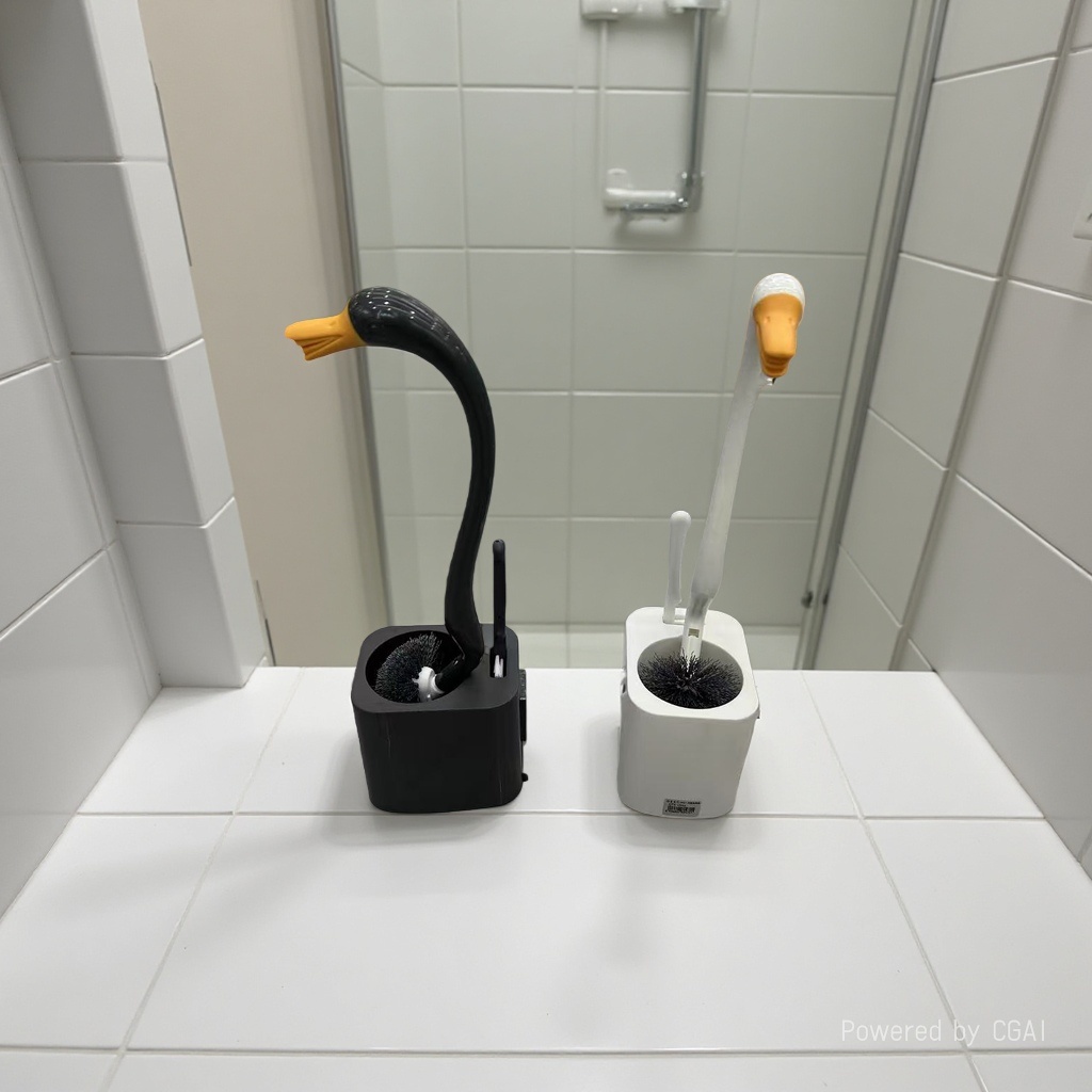 Duck-shaped three-in-one cup toilet brush details Picture