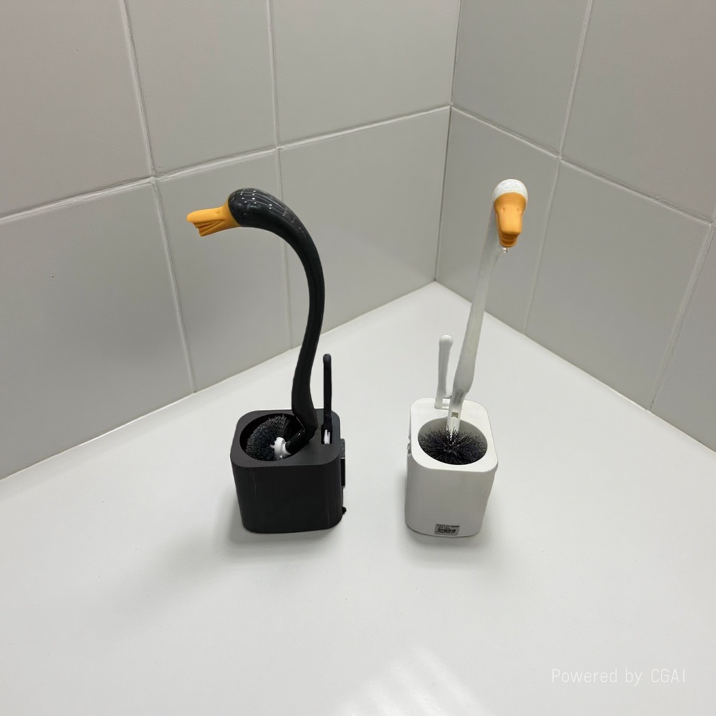 Duck-shaped three-in-one cup toilet brush