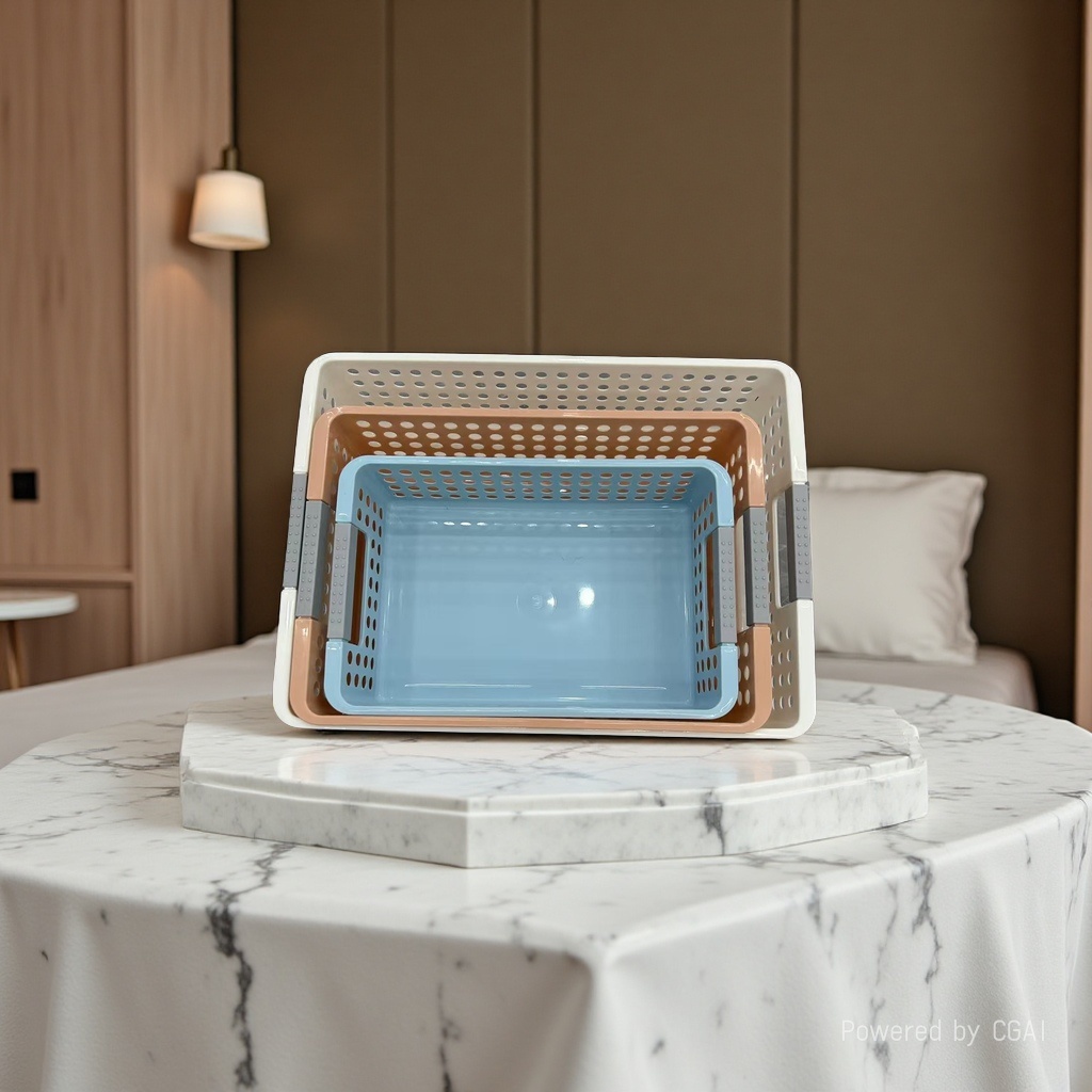 Anti-rattan woven storage basket, plastic PP material woven tape, dirty clothes basket, storage basket, 15L storage capacity details Picture