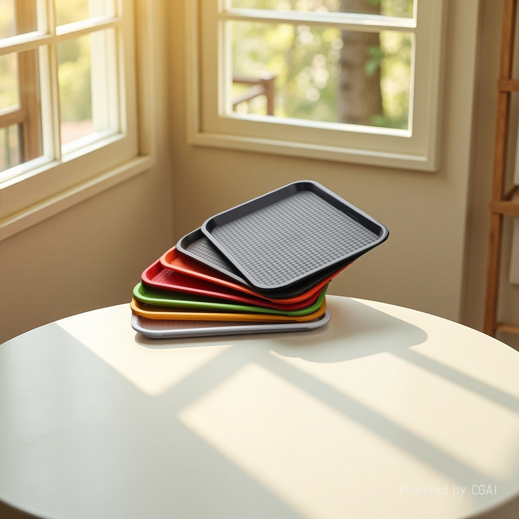 蓝色塑胶托盘端菜茶托盘工艺盘支架托架吸塑盒塑料蓝色栈板