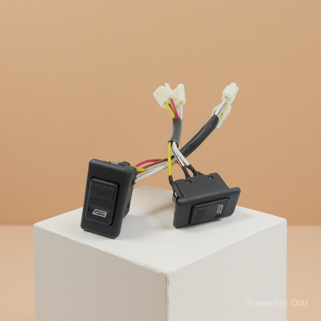 Factory direct sales, suitable for the general public single-opening glass lifter switch 151 switch with wire harness, 2 plastic heads pic 2
