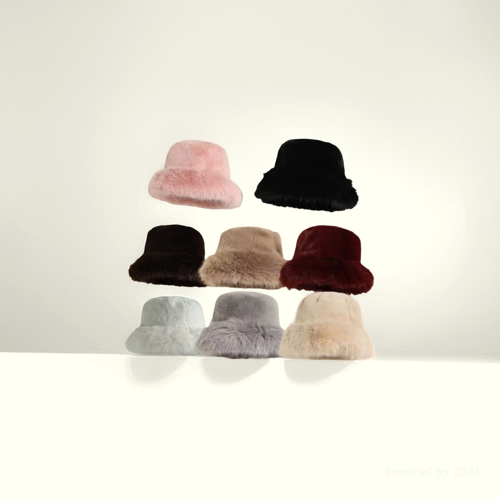 New autumn and winter styles of fur hats for women, plush fisherman hats, headwear, Korean-style versatile bucket hats and basin hats details Picture