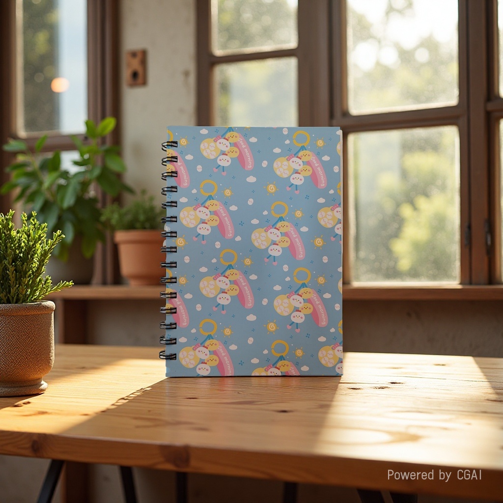 Donghu Paper Products A5 Soft and Cute Cloud Chick Hot Air Balloon Coil Blue Series Fresh and Light Notebook Specification image