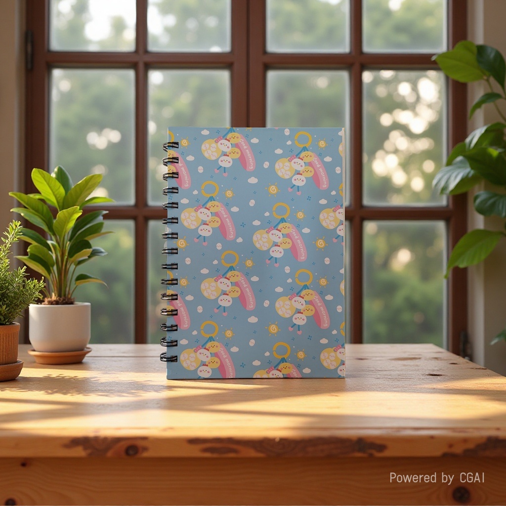 Donghu Paper Products A5 Soft and Cute Cloud Chick Hot Air Balloon Coil Blue Series Fresh and Light Notebook Application Scenario
