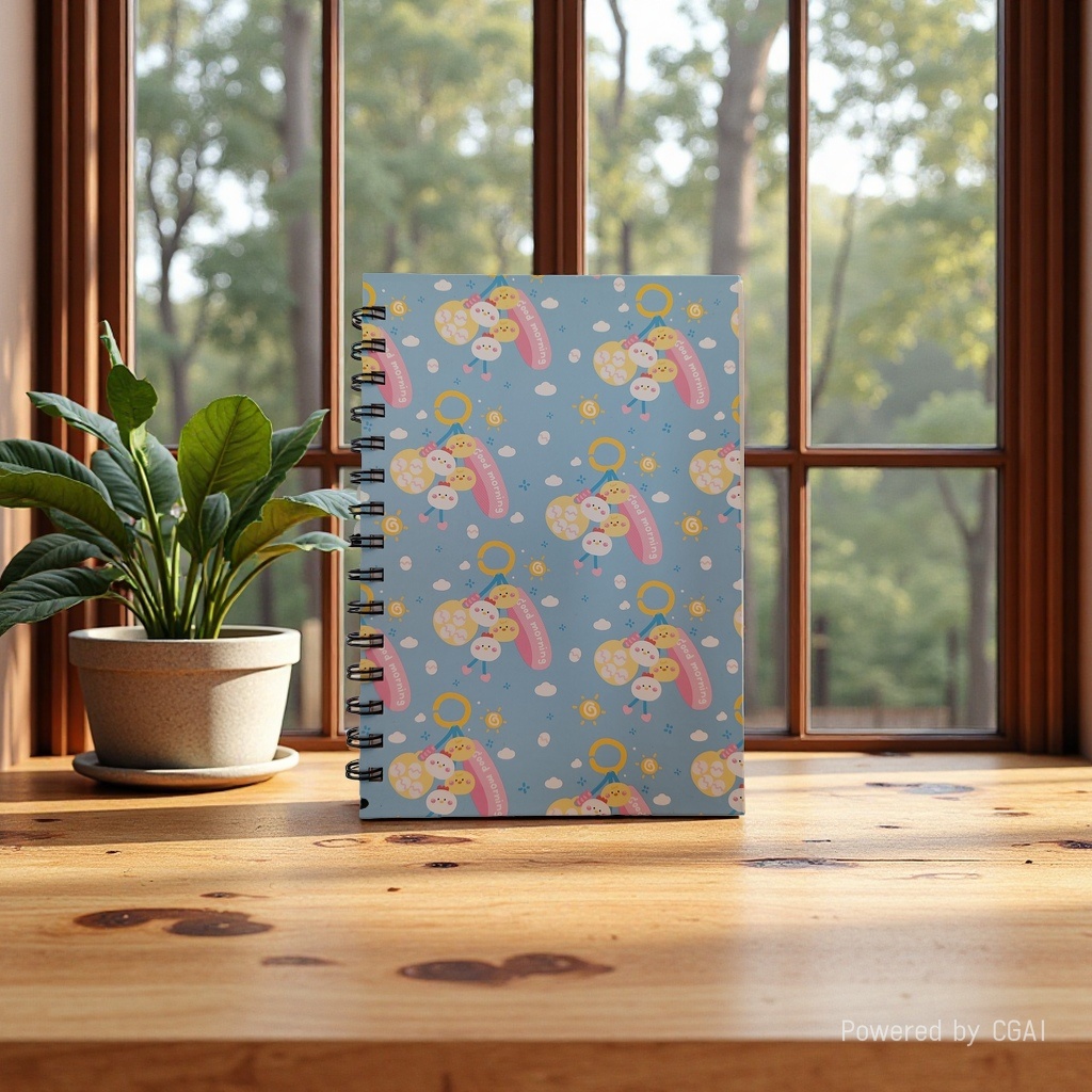 Donghu Paper Products A5 Soft and Cute Cloud Chick Hot Air Balloon Coil Blue Series Fresh and Light Notebook
