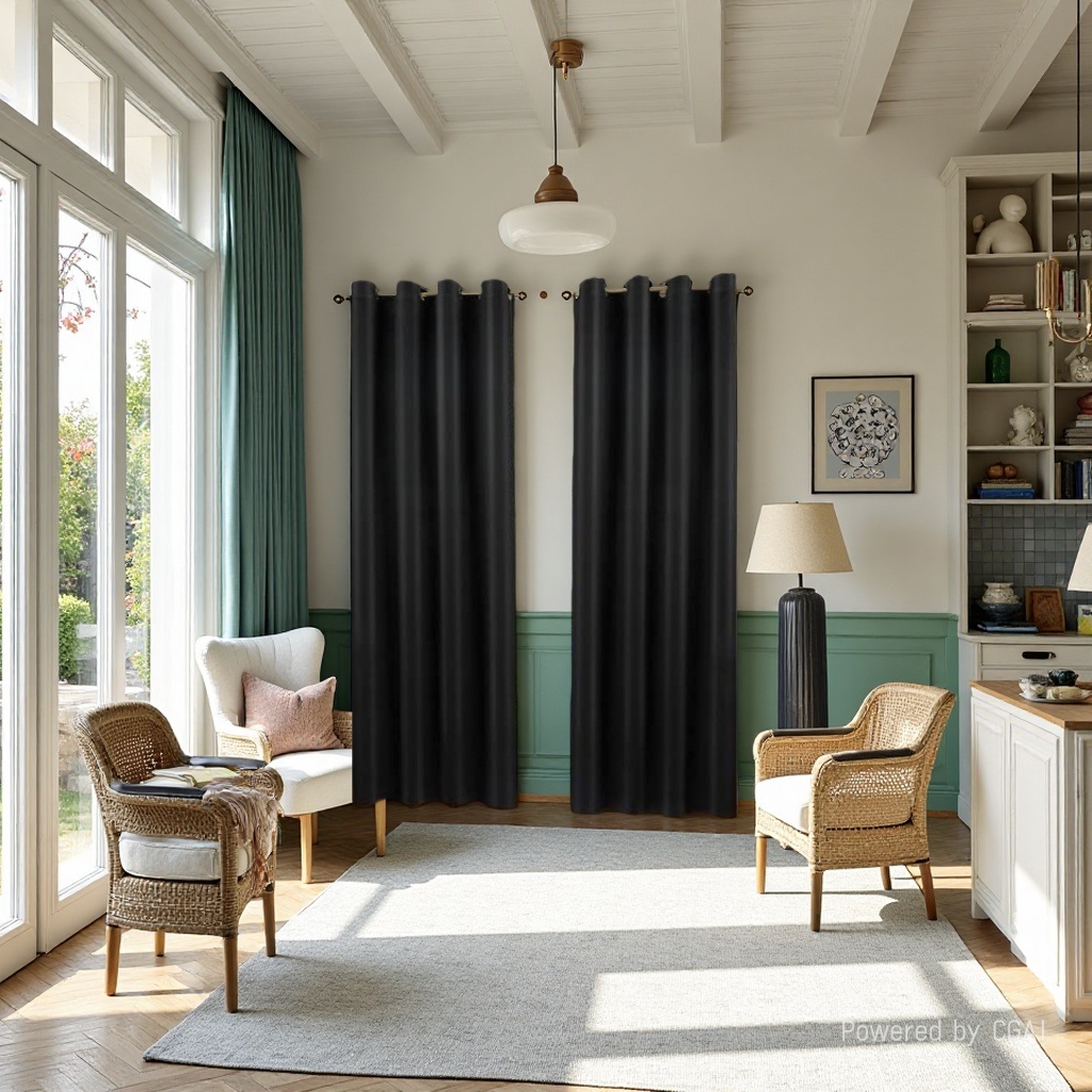 Finished solid-color curtains, cross-border Amazon curtains, blackout curtains, foreign trade curtain fabric, Nordic soft gauze curtains, blackout fabric, cross-border curtains, finished bath curtains, simple style Specification image